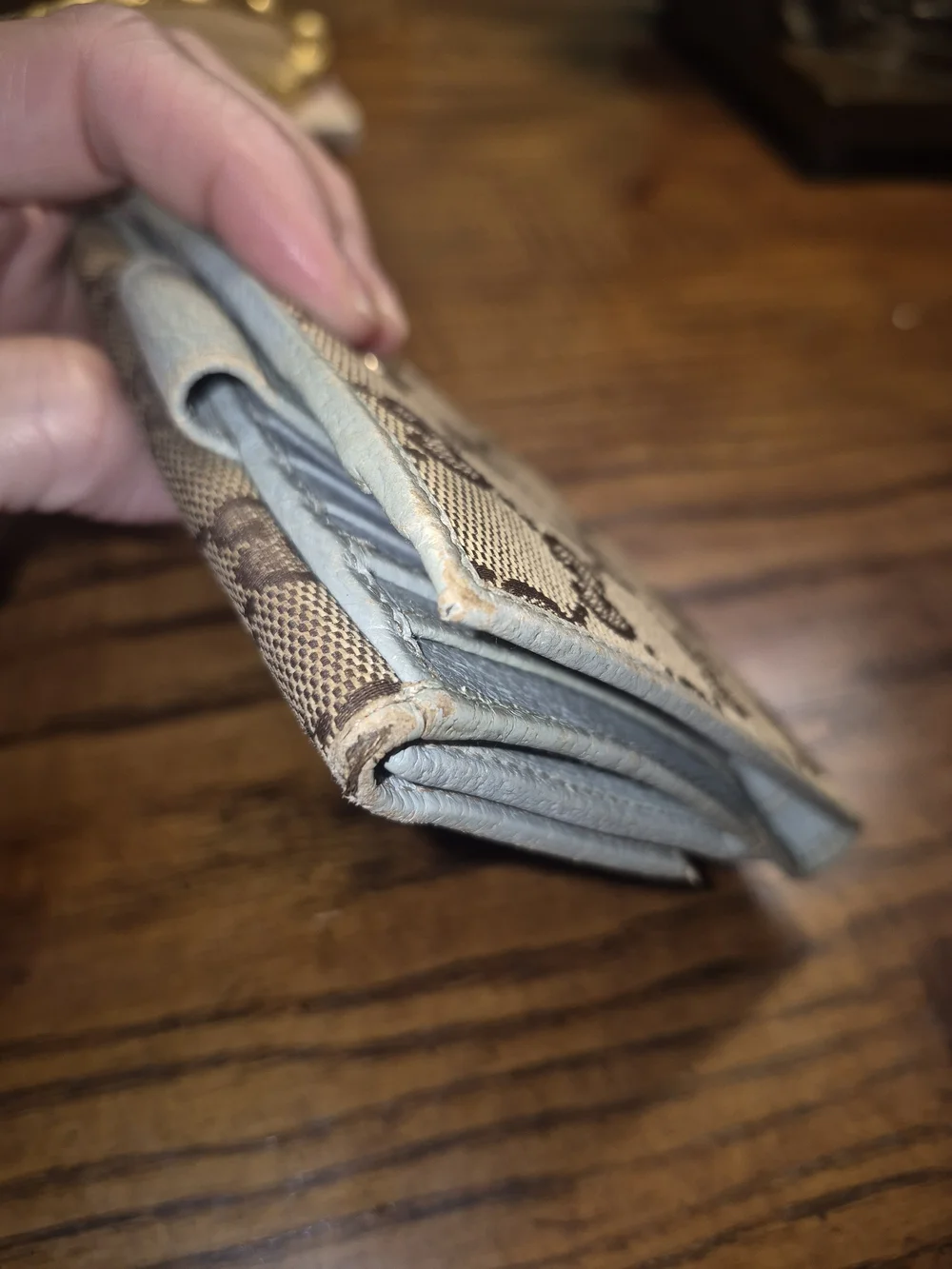 Gucci GG Brown Blue Canvas Bi Fold "Project" Wallet - Picture 13 of 13